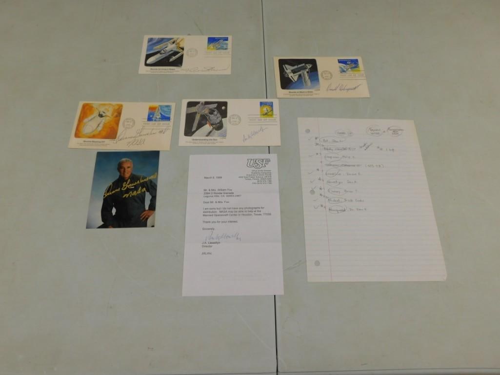 NASA Ephemera and Picture lot including astronauts who never been to space, autographs, first day (1 of 12)