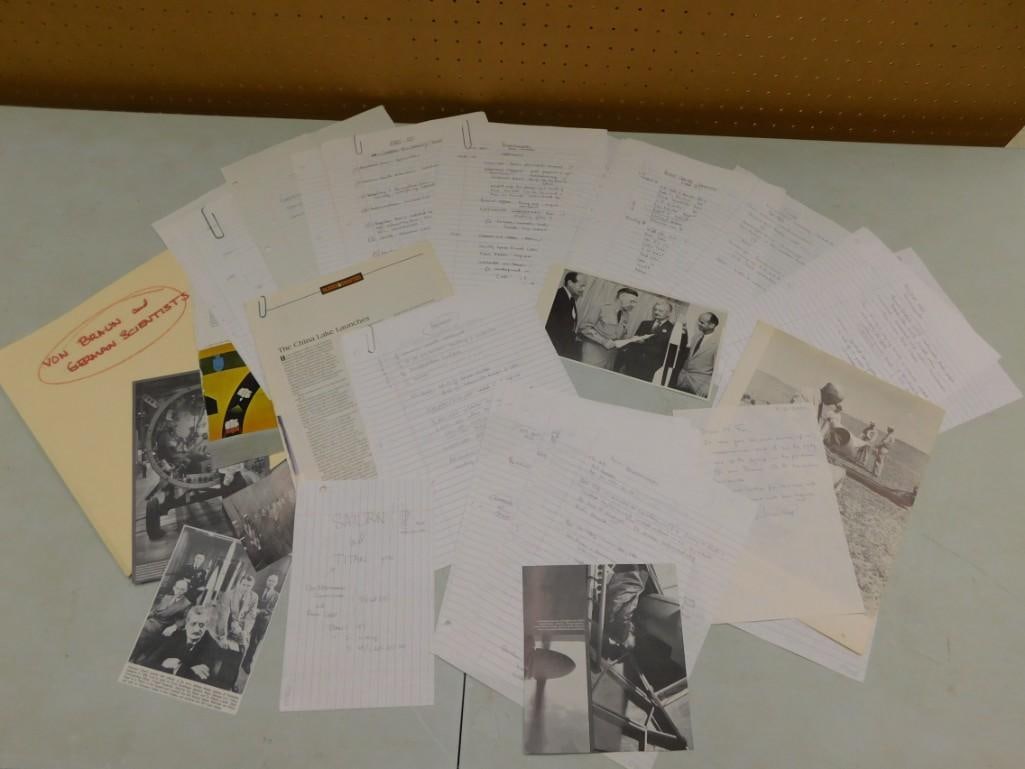 Verner Von Braun / German Scientists / NASA Ephemera Lot including Articles, Information, Pictures, (1 of 7)