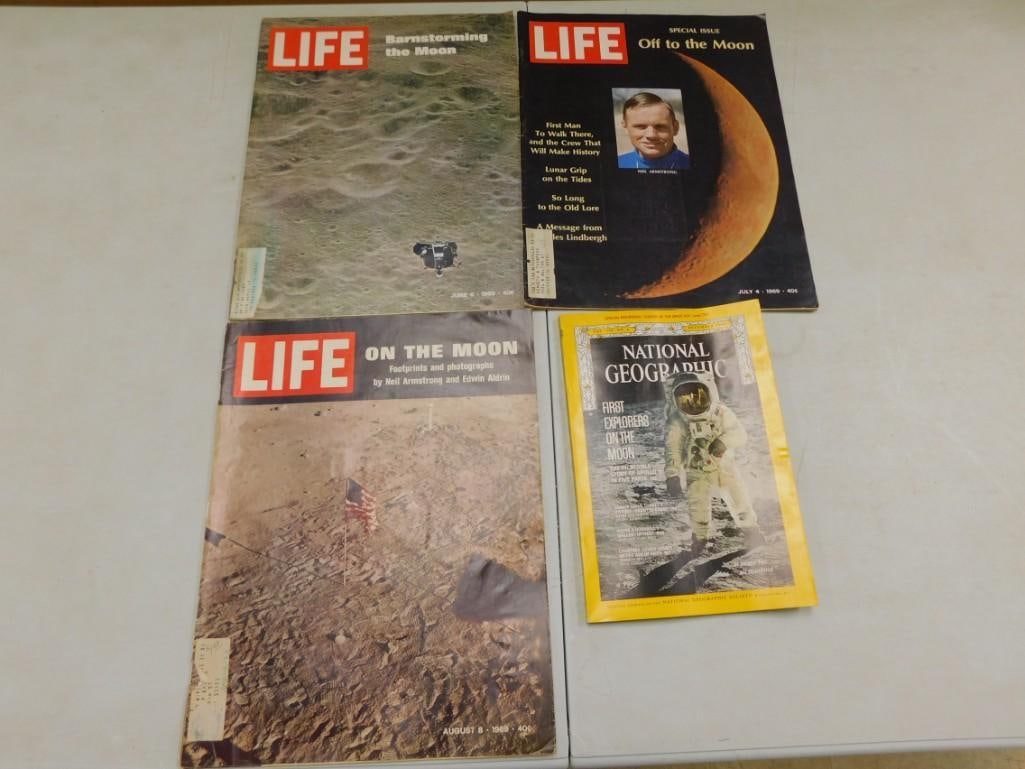 Vintage Moon Landing Life Magazines and a National Geographic (1 of 10)