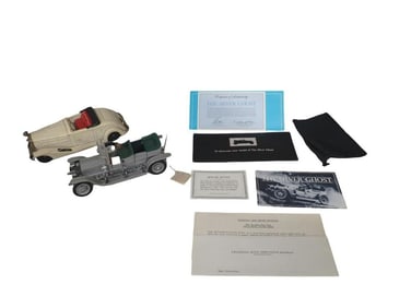 Franklin Mint 1:24 Scale Die Cast Rolls Royce Silver Ghost and a Vintage Cadillac Friction Car