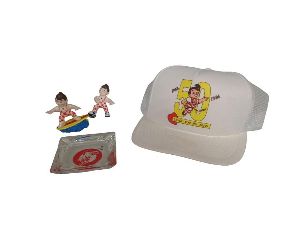Big Boy Restaurant Lot including Vintage 50th Anniversary Trucker Hat, Figurines, Ash Tray (1 of 5)