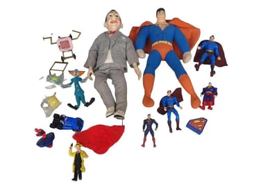 Toy / Action Figure Lot including Pee Wee Herman, Superman, Dick Tracy, etc.