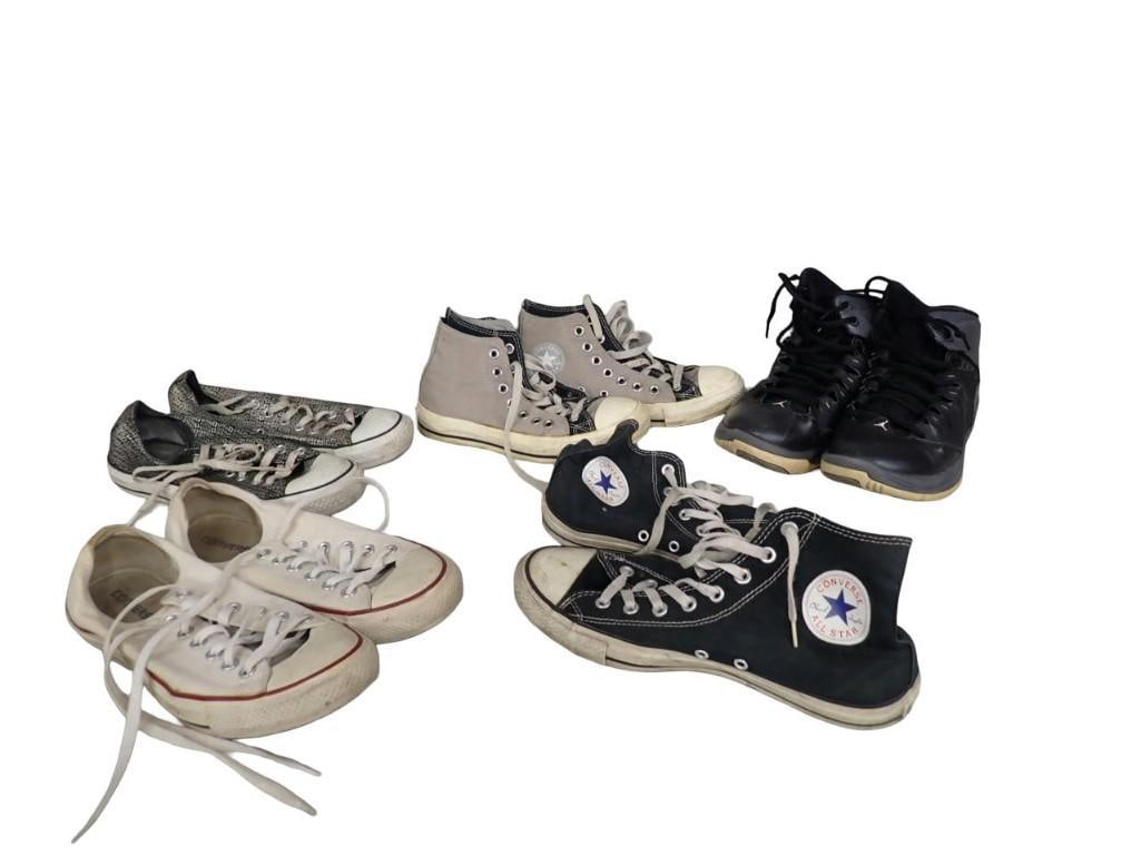 Shoe Lot including Nike Air Jordan, Converse All-Stars, includes vintage: Shoe Lot including Nike Air Jordan, Converse All-Stars, includes vintage All pictures are considered part of the description and should be examined carefully by bidders. Live Auctioneers is now offeri