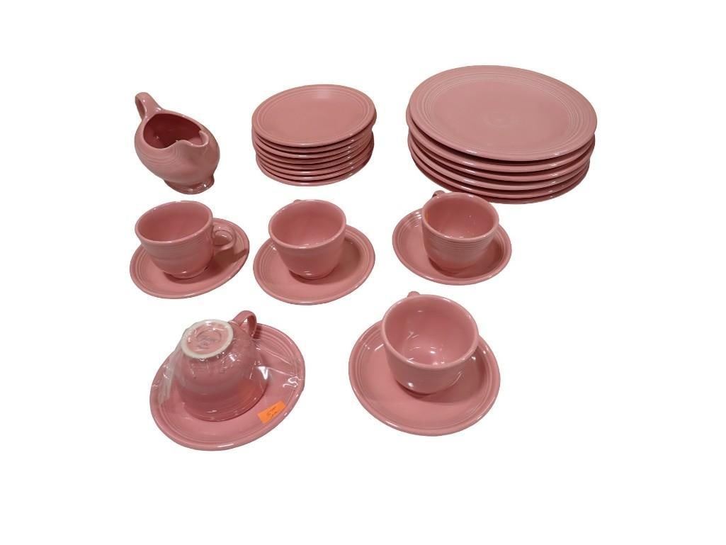 Fiestaware Rose Pink Color Dishes incl Gravy Boat, Cups, Saucers, Plates Fiesta Ware (1 of 8)