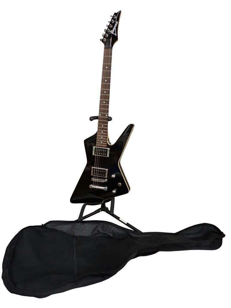 Ibanez DTX120 Destroyer electric guitar in black finish with Stand and Case: Ibanez DTX120 Destroyer electric guitar in black finish with Stand and Case All pictures are considered part of the description and should be examined carefully by bidders. Live Auctioneers is now off