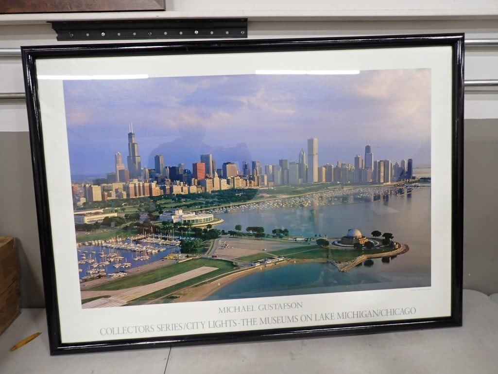 Framed Chicago Lake Front Print - roughly 41x29" (1 of 7)
