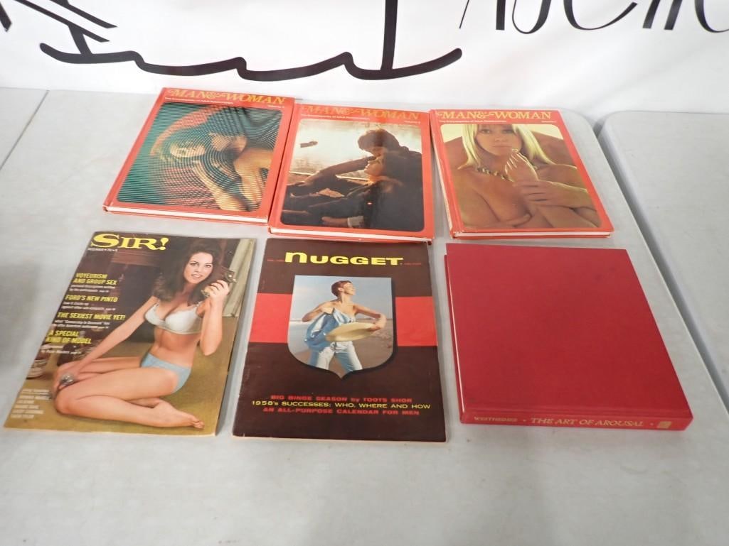 Adult Lot including Vintage Sir! and Nugget Spicy Magazines, Man & Woman Volumes 1-3, Dr. Ruth's Art: Adult Lot including Vintage Sir! and Nugget Spicy Magazines, Man & Woman Volumes 1-3, Dr. Ruth's The Art of Arousal All pictures are considered part of the description and should be examined c