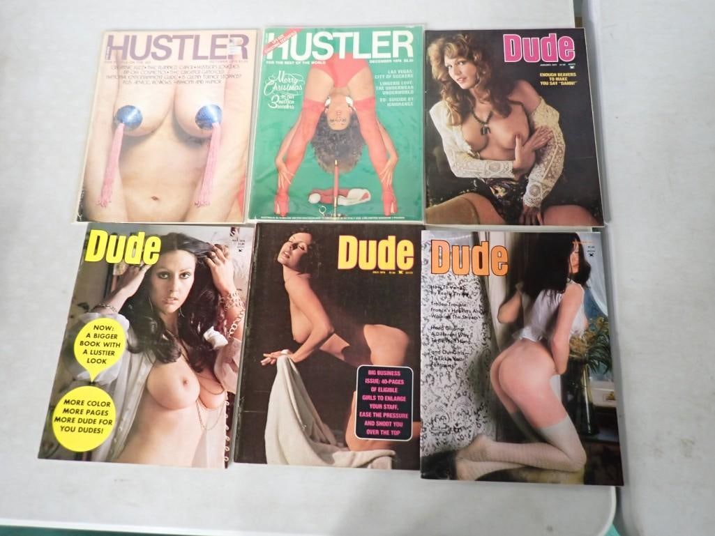 Lot of Vintage Adult Magazines including Dude and Hustler: Lot of Vintage Adult Magazines including Dude and Hustler All pictures are considered part of the description and should be examined carefully by bidders. Live Auctioneers is now offering Live Shippin