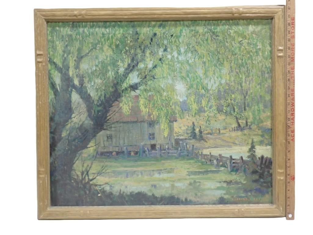 Framed Painting Signed Herbert J Day - Rural Scene - Measures roughly 28x32" (1 of 6)