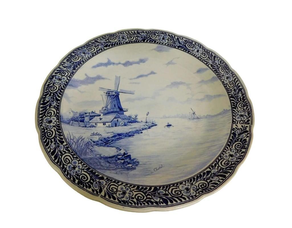 Delfts Royal Sphinx Maastricht Blue and White Platter or Charger 16" (1 of 4)