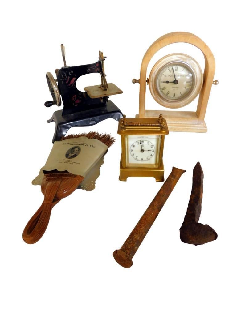 Vintage and Collectibles incl F. Niggemann & Co Promotional Broom, Antique Toy Sewing Machine, (1 of 5)