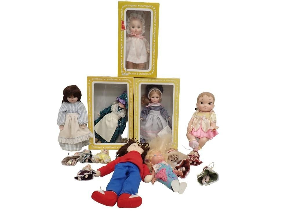 Lot of Dolls incl 3 Efffanbee in Original Boxes with Wrist Tags, Disney Princess Belle Baby Doll, (1 of 9)