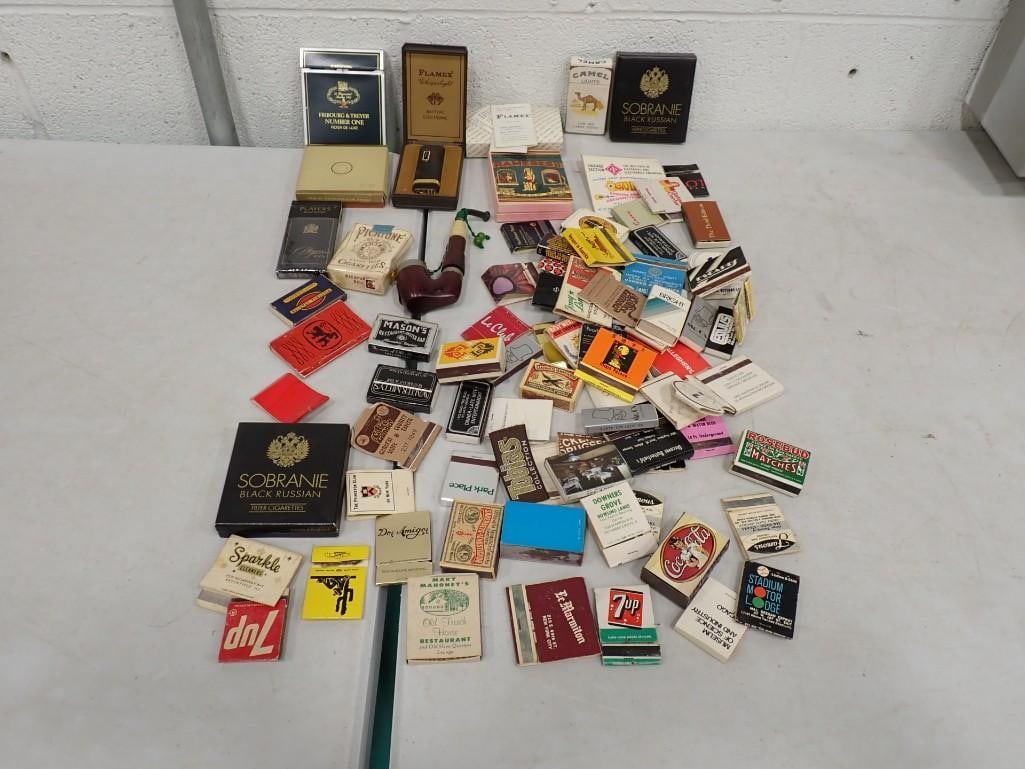 Lot of Smalls incl Matchbook Covers, Pipe, Lighter, Cigarette Boxes, Etc (1 of 8)