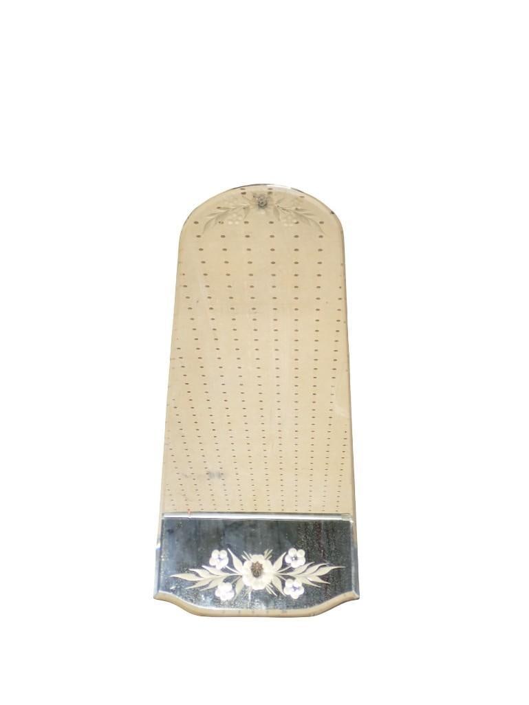 Wall Mirror with Floral Etching: Wall Mirror with Floral Etching All pictures are considered part of the description and should be examined carefully by bidders. Live Auctioneers is now offering Live Shipping through them. This is