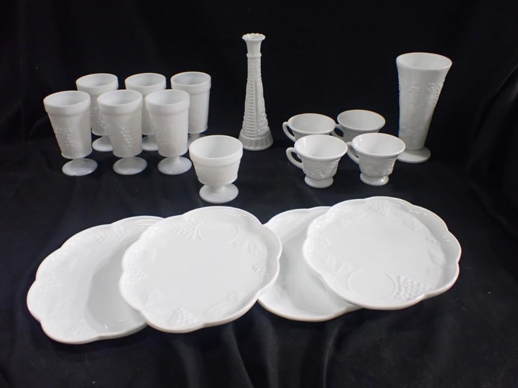 Lot of Milk Glass incl Westmoreland Grape Pattern, Etc (1 of 5)