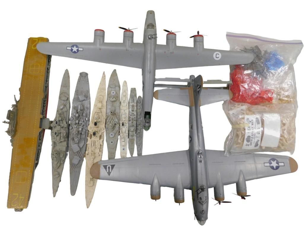 Lot of Model Airplanes, Ships, Aircraft Carrier, parts, etc. (1 of 6)