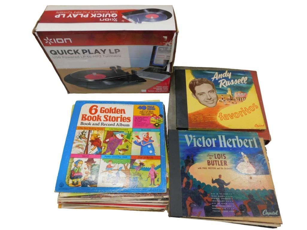 Ion USB Record Player Turntable, Golden Book Story Book Record Albums, Andy Russell, Victor Herbert (1 of 5)
