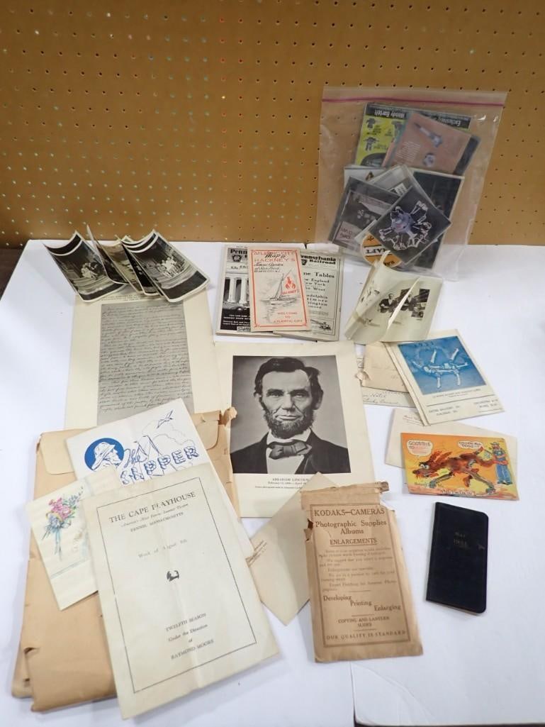 Vintage Ephemera Lot incl Photographs, Brochurs, Novelty Postcard, Etc (1 of 6)