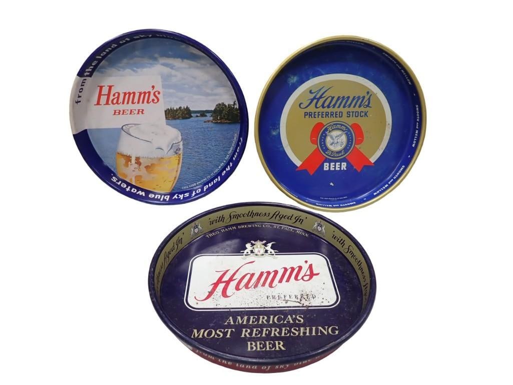 3 Vintage Hamm's Beer Trays Metal Bar Trays (1 of 5)