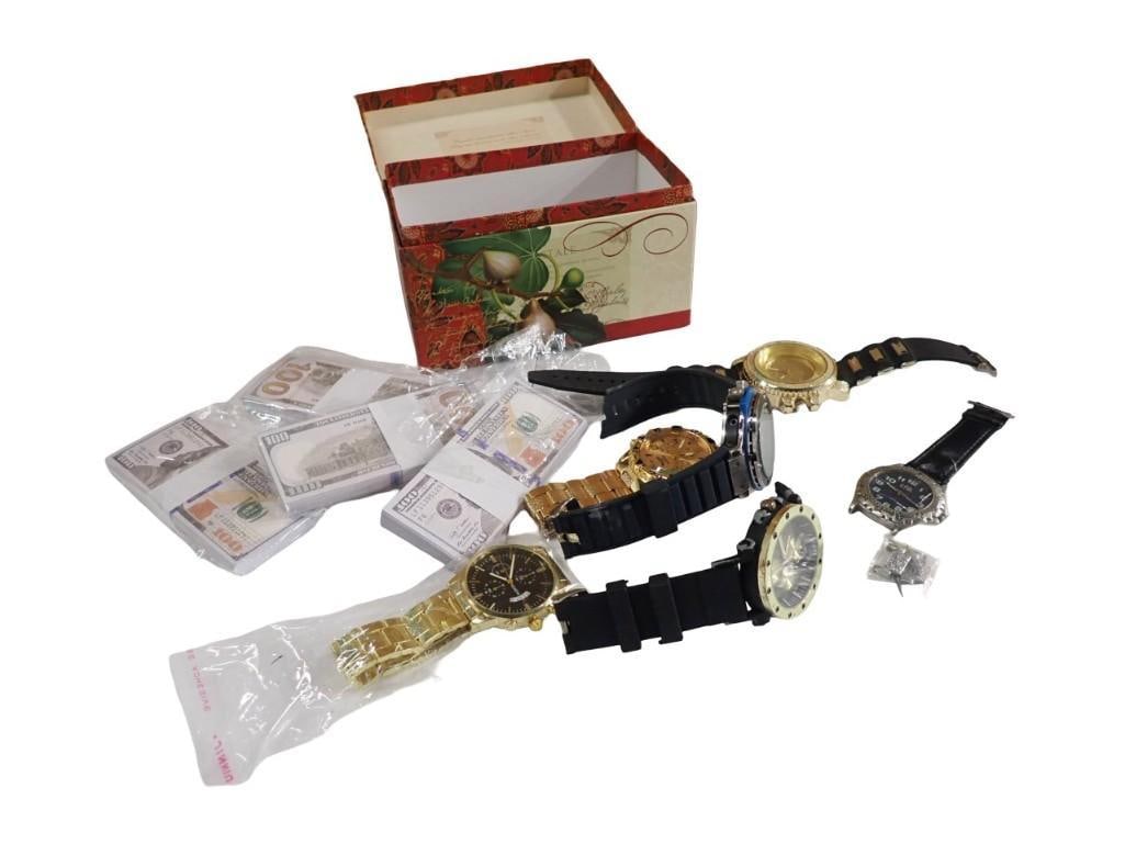 Lot of Watches and Movie Prop Money (1 of 5)