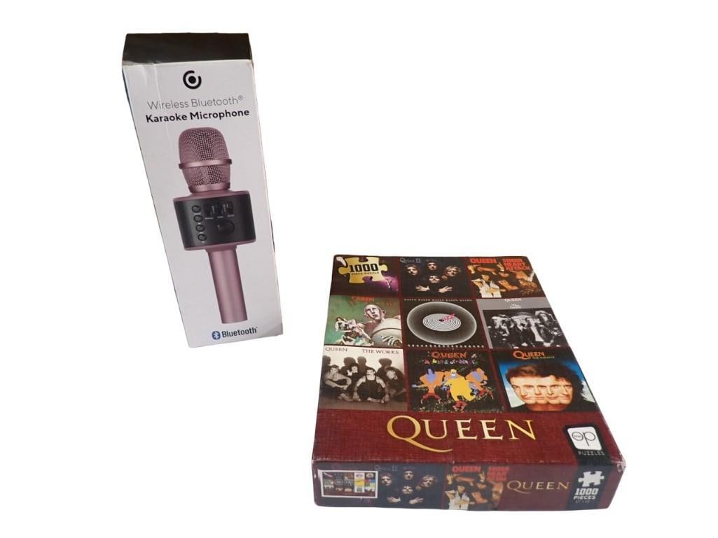 Wireless Bluetooth Karaoke Microphone in Original Box and a Queen 1000 Piece Puzzle (1 of 6)