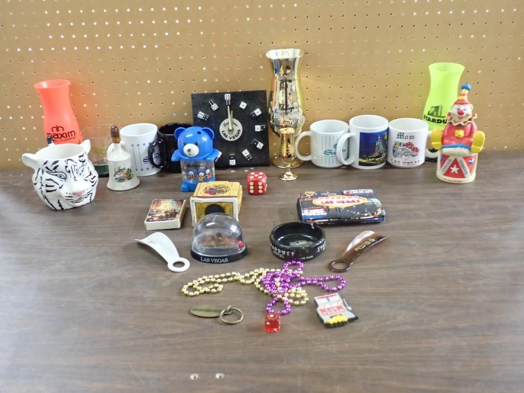 Collectibles incl Las Vegas Clock, Ringling Bros Barnum & Bailey Circus White Tiger Mug, Stardust As (1 of 9)