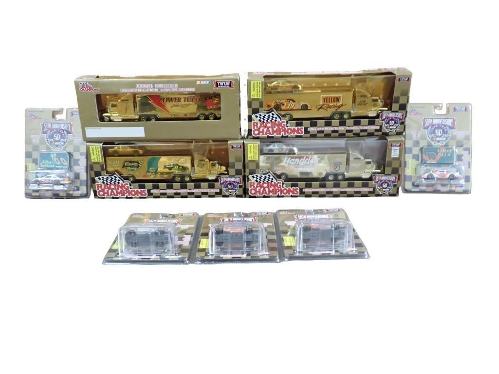 NASCAR Racing Champions Model Trucks and Die Cast Cars All in Original Packages: NASCAR Racing Champions Model Trucks and Die Cast Cars All in Original Packages All pictures are considered part of the description and should be examined carefully by bidders. Live Auctioneers is now