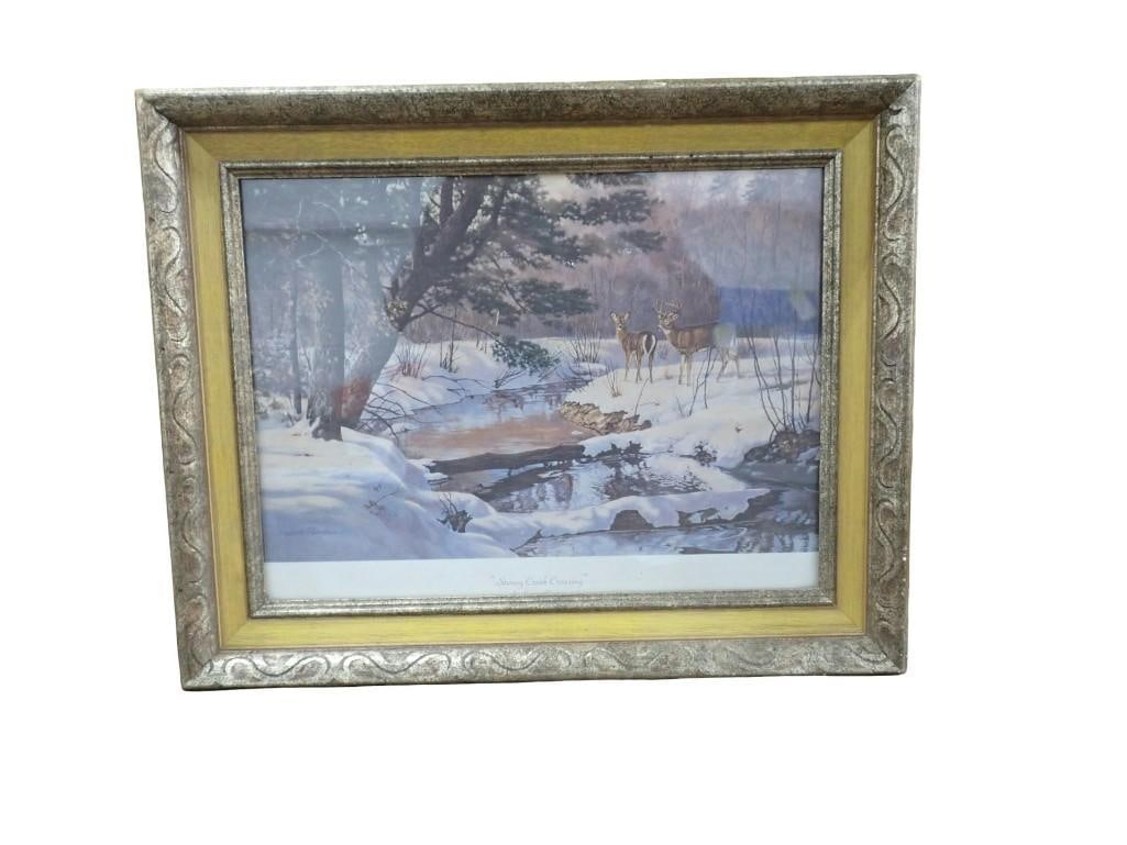 Framed Print - Stoney Creek Crossing - Louis Raymer: Framed Print - Stoney Creek Crossing - Louis Raymer - Measures roughly 15x19" All pictures are considered part of the description and should be examined carefully by bidders. Live Auctioneers is n