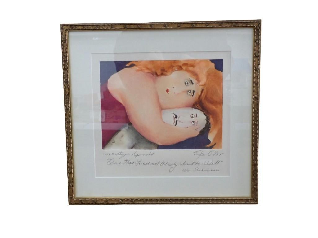 Erika Oller Framed Print Pencil Signed - One that Loved Not Wisely but too Well: Erika Oller Framed Print Pencil Signed - One that Loved Not Wisely but too Well Measures roughly 11x13" All pictures are considered part of the description and should be examined carefully by bidd