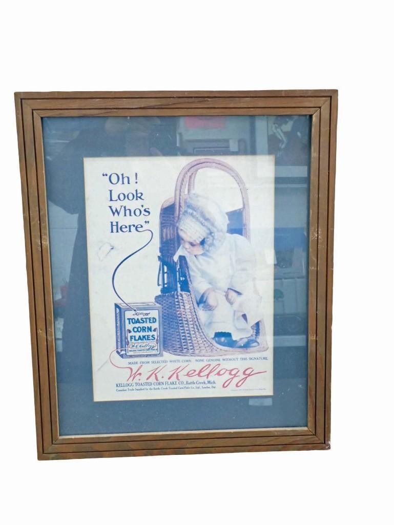 Kellogg's Corn Flakes Ad Framed 14 1/2" x 17 1/2" (1 of 3)