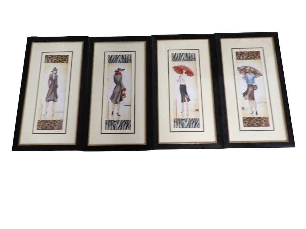 Set of 4 Framed Andrea Laliberte Prints Featuring Fashionable Women (1 of 8)