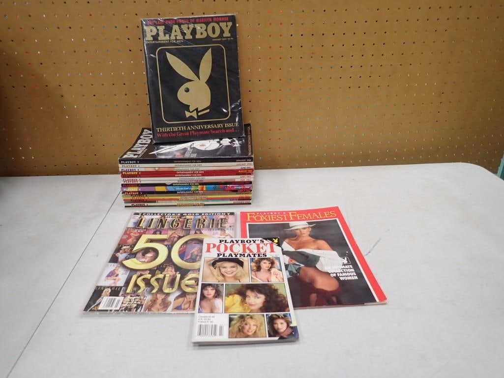 Playboy Adult Magazine Lot including Pocket Playmates, Lingerie, Foxiest Females, etc.: Playboy Adult Magazine Lot including Pocket Playmates, Lingerie, Foxiest Females, etc. All pictures are considered part of the description and should be examined carefully by bidders. Live Auctioneers