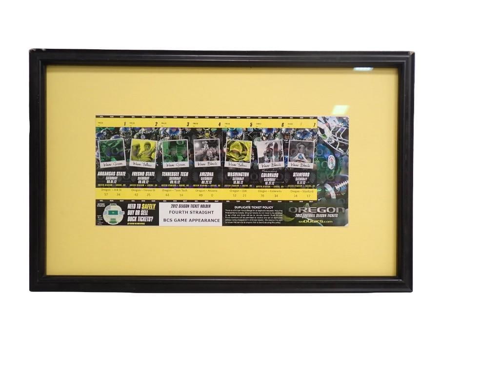 Oregon Ducks 2012 Football Season Tickets Framed 16"x24" (1 of 3)
