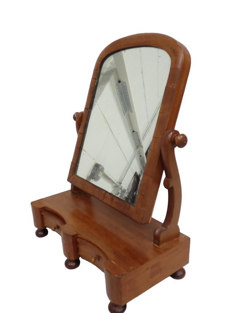 Antique Victorian Mahogany Dressing Table Mirror with 2 Drawers (1 of 8)