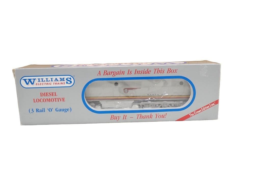 Williams Diesel Locomotive 3 Rail O Gauge Model Train Engine in Original Box The Crown Edition Line: Williams Diesel Locomotive 3 Rail O Gauge Model Train Engine in Original Box The Crown Edition Line Santa Fe All pictures are considered part of the description and should be examined carefully by