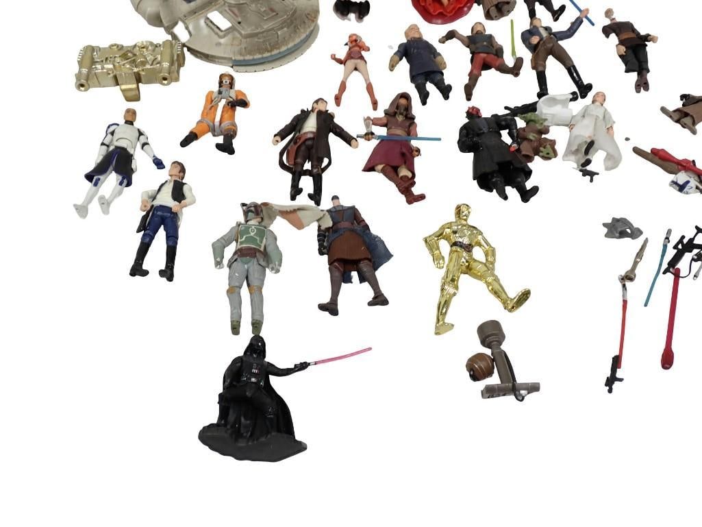 Star Wars Toy Lot including Action Figures, Millennium Falcon, Starfighter, Snowspeeder, etc - 5