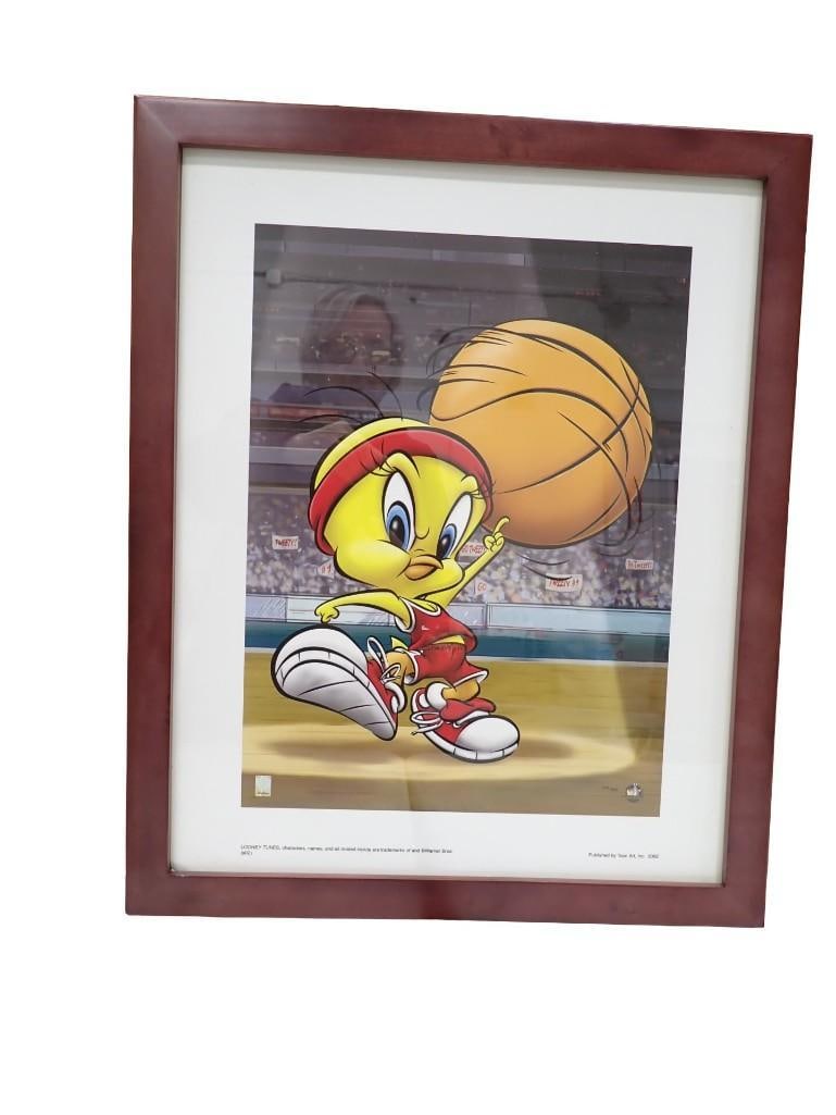 Roundball Tweety Looney Tunes Tweety Bird Limited Edition Print Numbered 144/500 Framed 18" x 22": Roundball Tweety Looney Tunes Tweety Bird Limited Edition Print Numbered 144/500 Framed 18" x 22" with COA All pictures are considered part of the description and should be examined