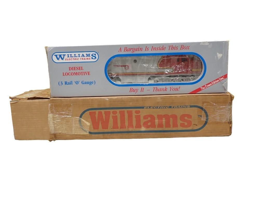 Williams Diesel Locomotive 3 Rail O Gauge Model Train Engine New in Box The Crown Edition Line: Williams Diesel Locomotive 3 Rail O Gauge Model Train Engine Santa Fe New in Box with Shipper The Crown Edition Line All pictures are considered part of the description and should be examined