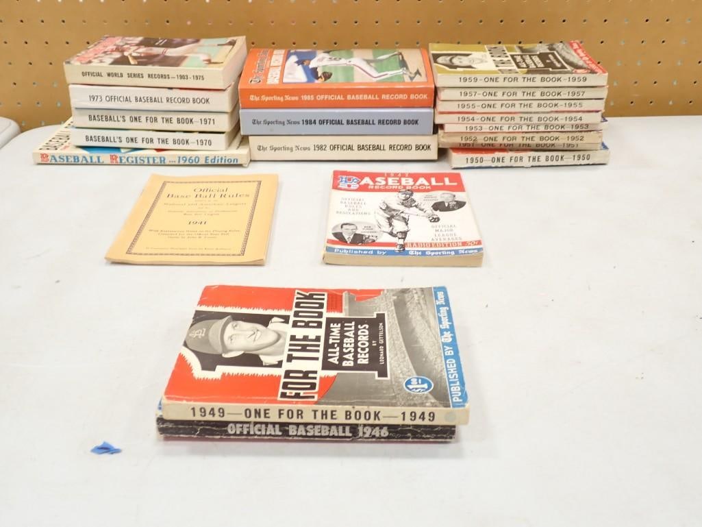 Vintage Baseball Books incl 1949-1955, 1957, 1959, 1970, 1971 One for the Book,: Vintage Baseball Books incl 1949-1955, 1957, 1959, 1970, 1971 One for the Book, Baseball Register 1960 Edition, 1942 Baseball Record Book, Official Baseball 1946, Official Baseball Record Book 1973,
