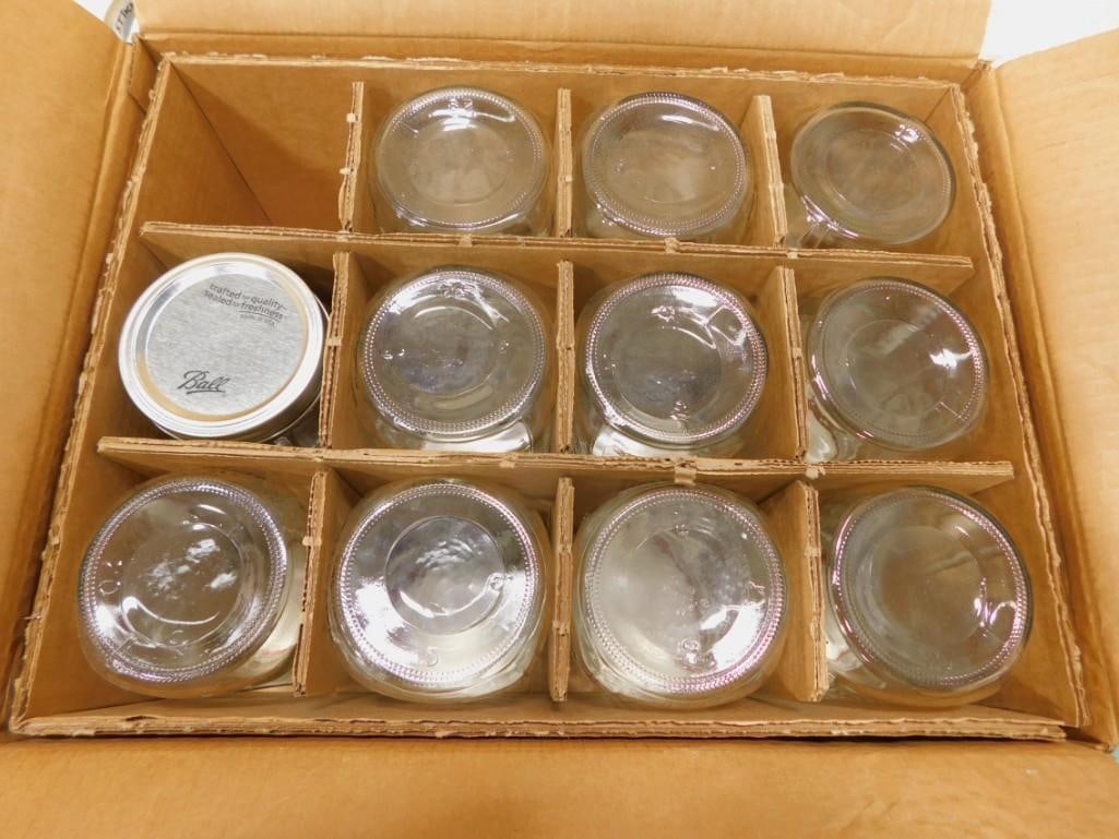Case of 12 Wide Mouth Ball Jars for canning: Case of 12 Wide Mouth Ball Jars for canning All pictures are considered part of the description and should be examined carefully by bidders. Live Auctioneers is now offering Live Shipping through