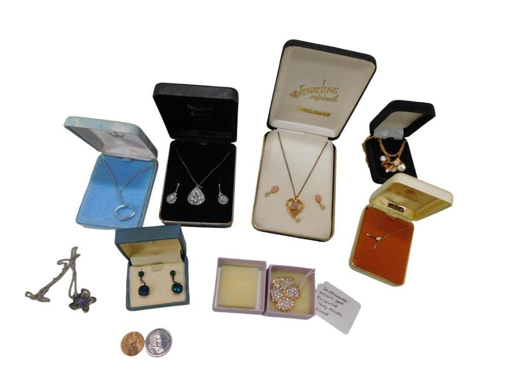 Lot of assorted Costume Jewelry and some sterling Silver (1 of 7)