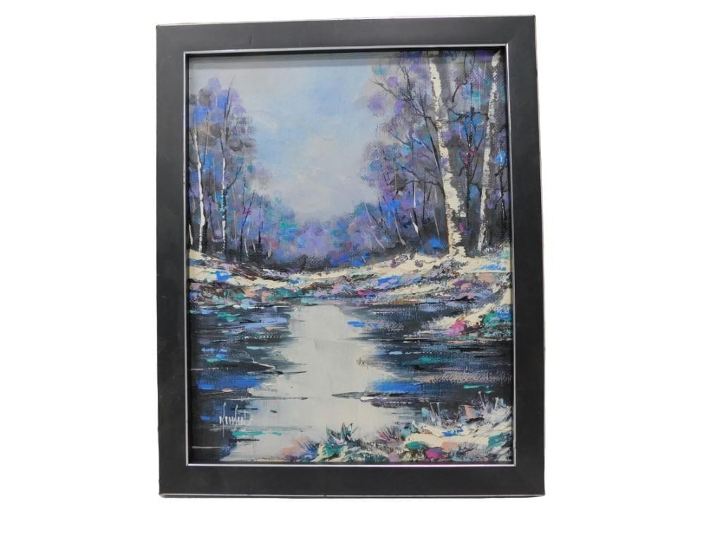 Framed Rick Rubin Signed Oil on Canvas Painting - Measures roughly 12x16": Framed Rick Rubin Signed Oil on Canvas Painting - Measures roughly 12x16" All pictures are considered part of the description and should be examined carefully by bidders. Live Auctioneers is now o