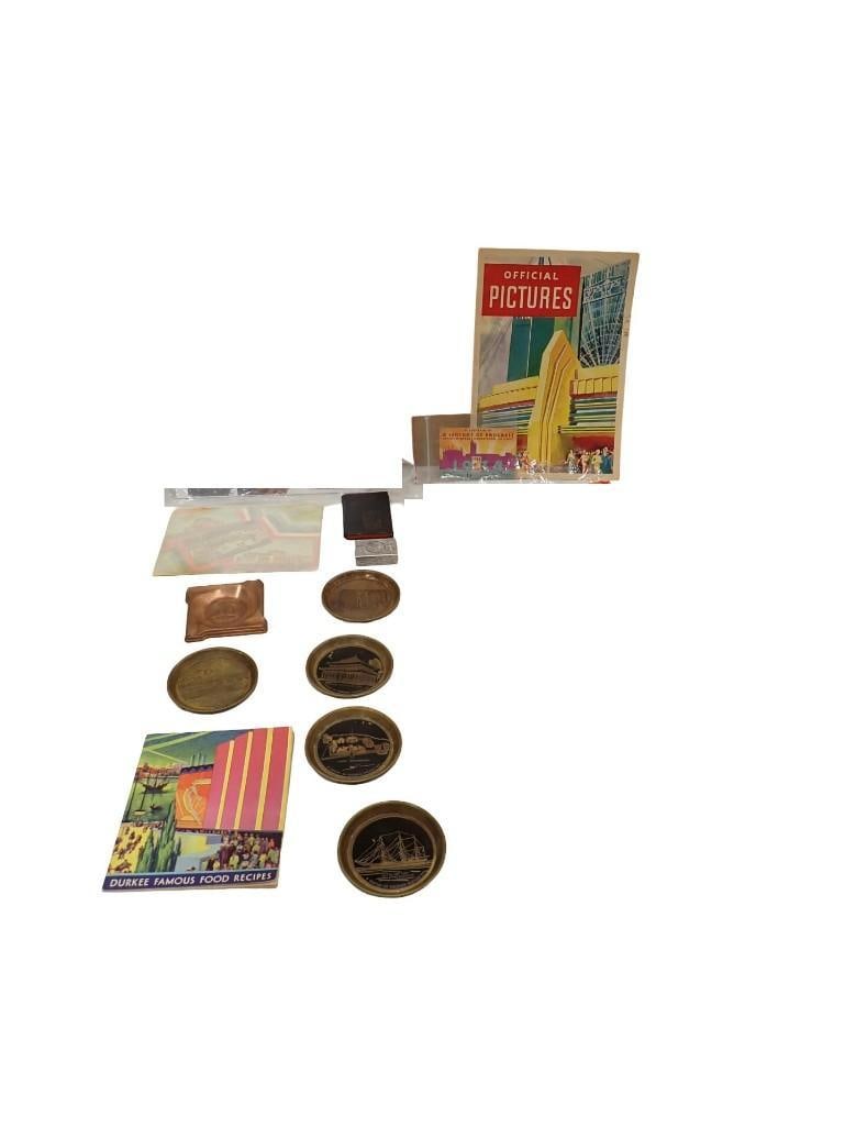 Lot of World's Fair Century of Progress, etc. Including Ashtrays, Ephemera, Official Pictures, etc.: Lot of World's Fair Century of Progress, etc. Including Ashtrays, Ephemera, Official Pictures, etc. All pictures are considered part of the description and should be examined carefully by