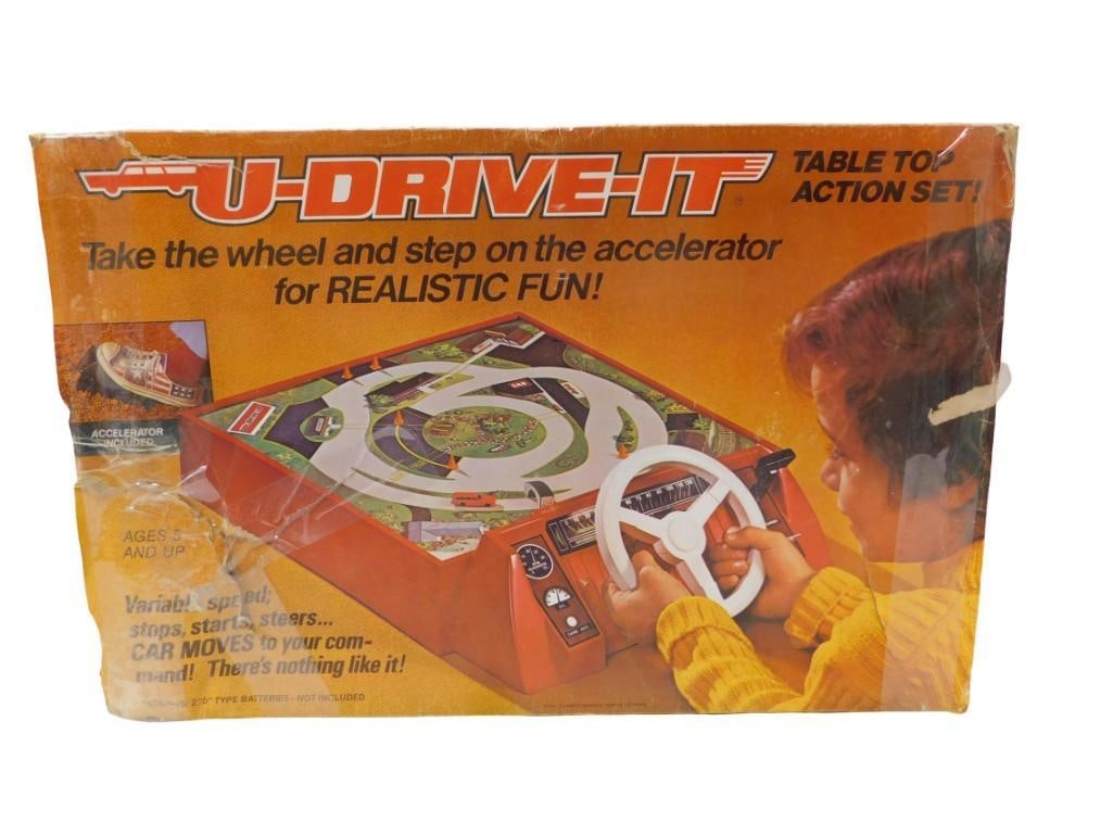 Vintage U-Drive-It Table Top Game with original Box - comes with everything as shown: Vintage U-Drive-It Table Top Game with original Box - comes with everything as shown All pictures are considered part of the description and should be examined carefully by bidders. Live Auctioneers