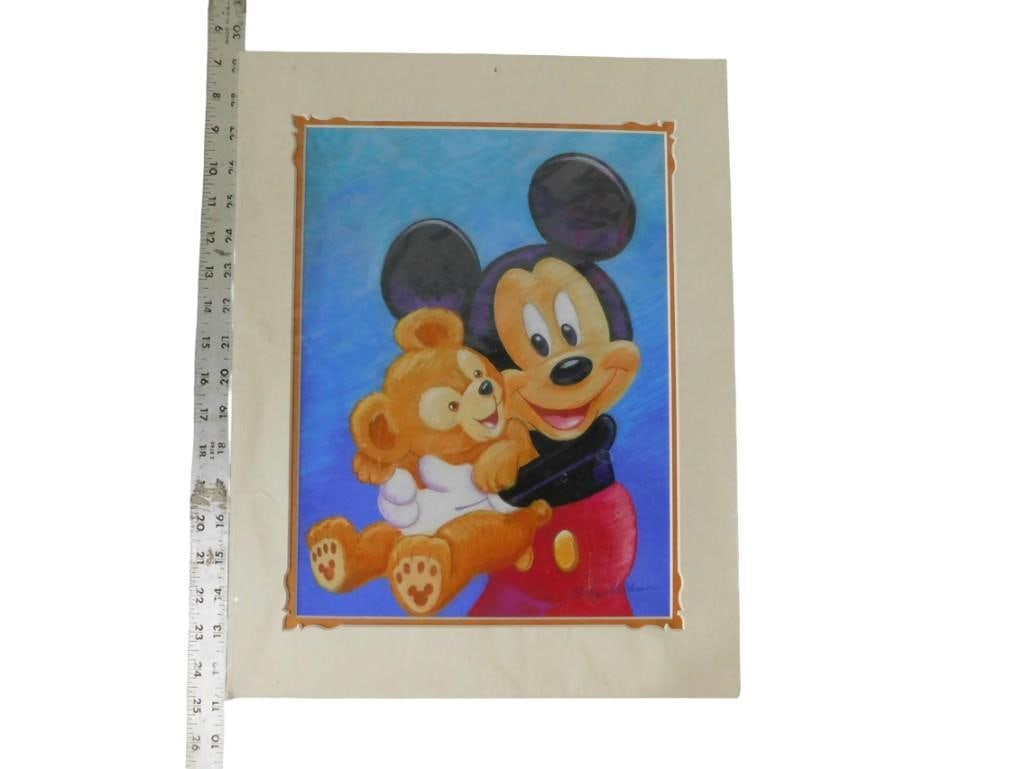 Walt Disney Monty Maldovan Mickey and His Pal Duffy Bear Matted Print - Measures roughly 14x18": Walt Disney Monty Maldovan Mickey and His Pal Duffy Bear Matted Print - Measures roughly 14x18" All pictures are considered part of the description and should be examined carefully by bidders. Liv