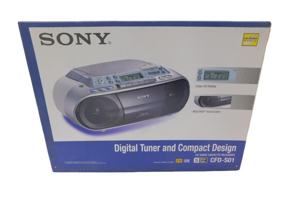 Sony CD Radio Cassette Recorder Model CFD-S01 Digital Tuner and Compact Design New in Box (1 of 4)
