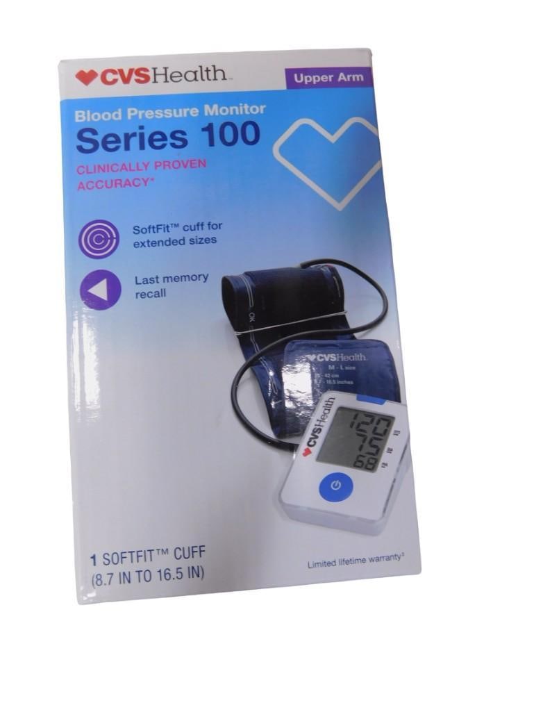 CVS Health Blood Pressure Monitor Series 100: CVS Health Blood Pressure Monitor Series 100 All pictures are considered part of the description and should be examined carefully by bidders. Live Auctioneers is now offering Live Shipping through t