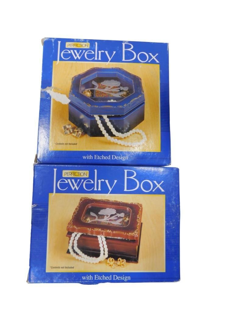 2 New Jewelry Boxes with Etched Designs New in Boxes (1 of 3)