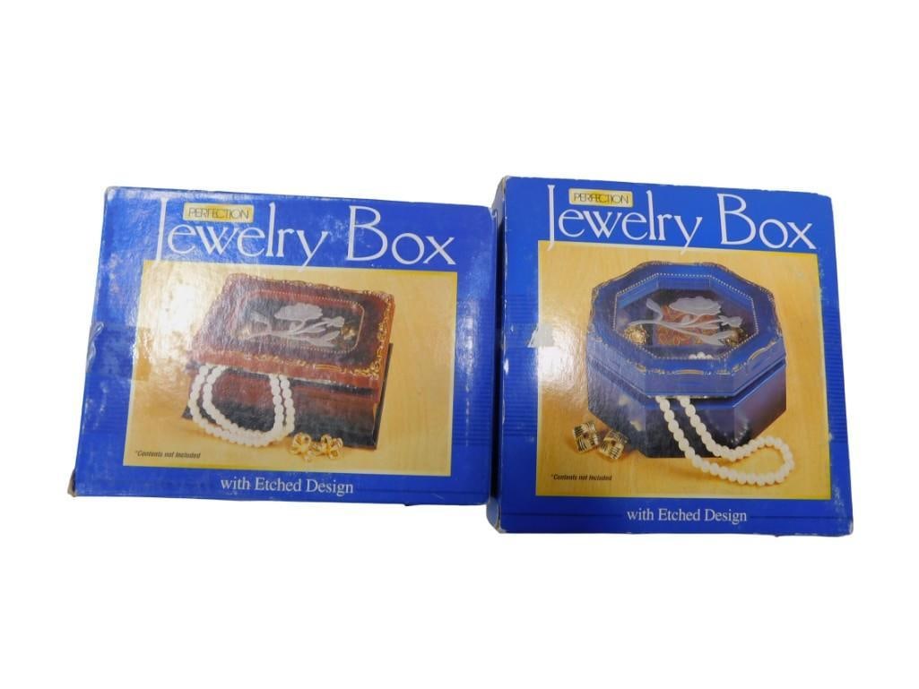 2 New Jewelry Boxes with Etched Designs New in Boxes (1 of 5)