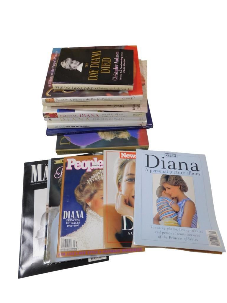 Books and Magazines on Princess Diana: Lot of Books and Magazines on Princess Diana All pictures are considered part of the description and should be examined carefully by bidders. Live Auctioneers is now offering Live Shipping thro